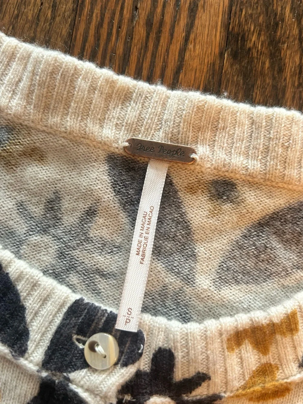 Free People Nocturnal Horse Pattern Cashmere Blend Cardi